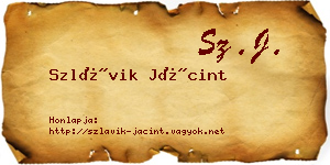 Szlávik Jácint névjegykártya